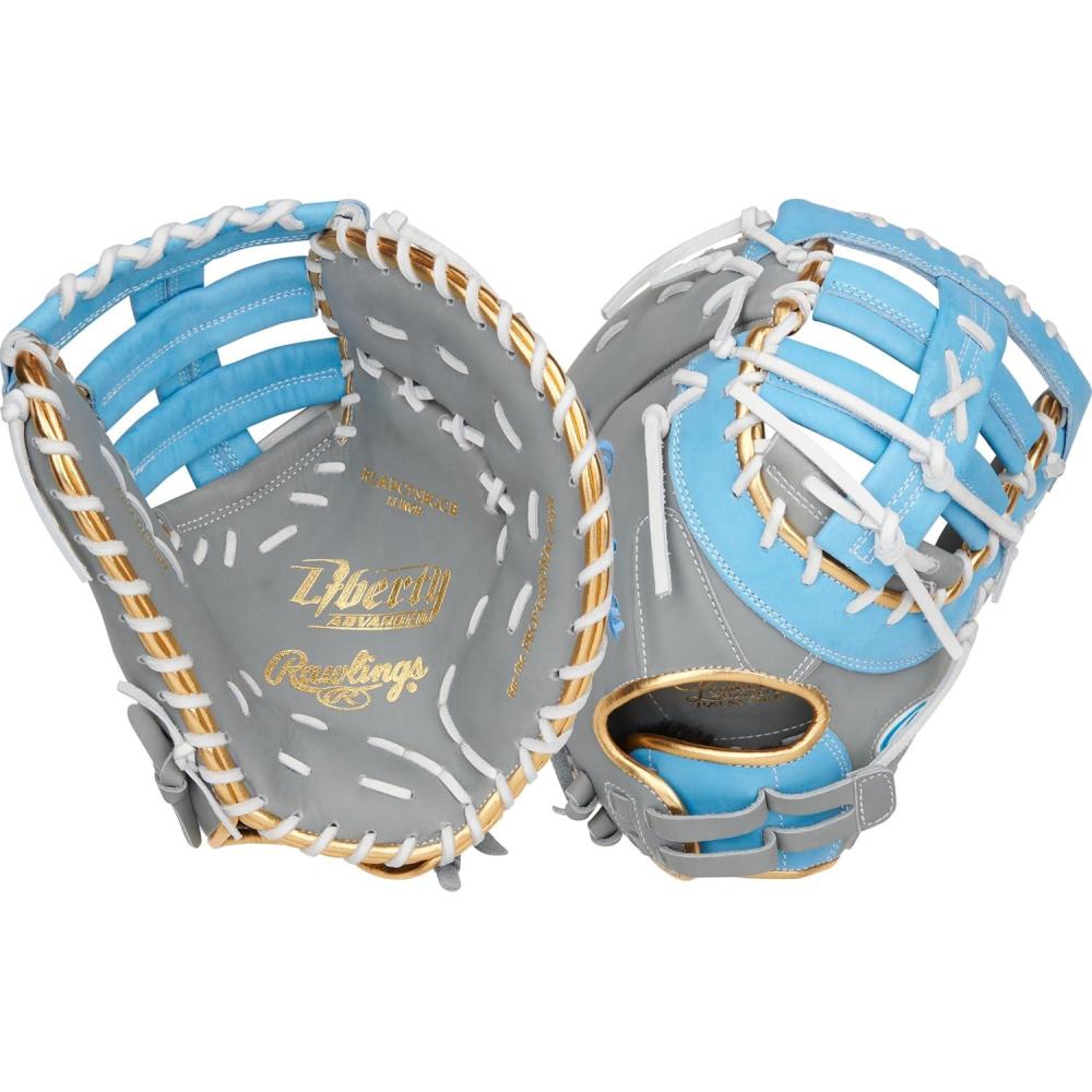 image:imageRawlings  Liberty Advanced Color Series Fastpitch Softball Glove  Sizes 1175  13  Multiple StylesGrey  Columbia Blue  Gold  Single Post  DoubleBar Web