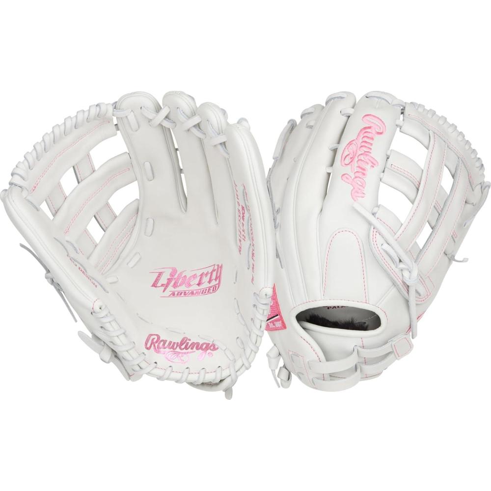 image:imageRawlings Liberty Advanced Color Series Fastpitch Softball Glove Sizes 1175 13 Multiple StylesWhite Pink Pro H Web