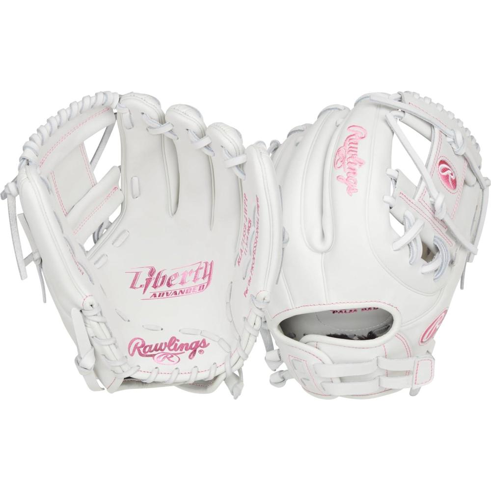 image:imageRawlings Liberty Advanced Color Series Fastpitch Softball Glove Sizes 1175 13 Multiple StylesWhite Pink Pro I Web