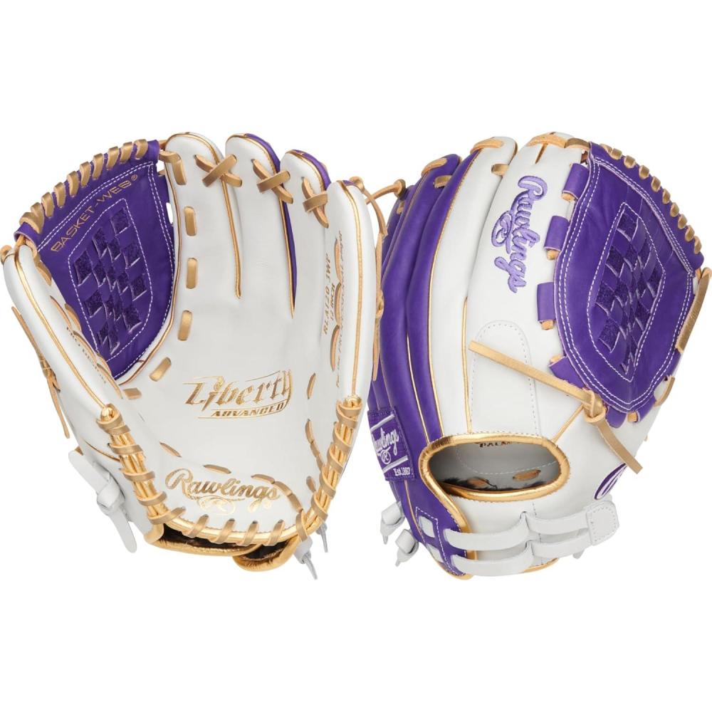 image:imageRawlings Liberty Advanced Color Series Fastpitch Softball Glove Sizes 1175 13 Multiple StylesWhite Purple Gold Basket Web