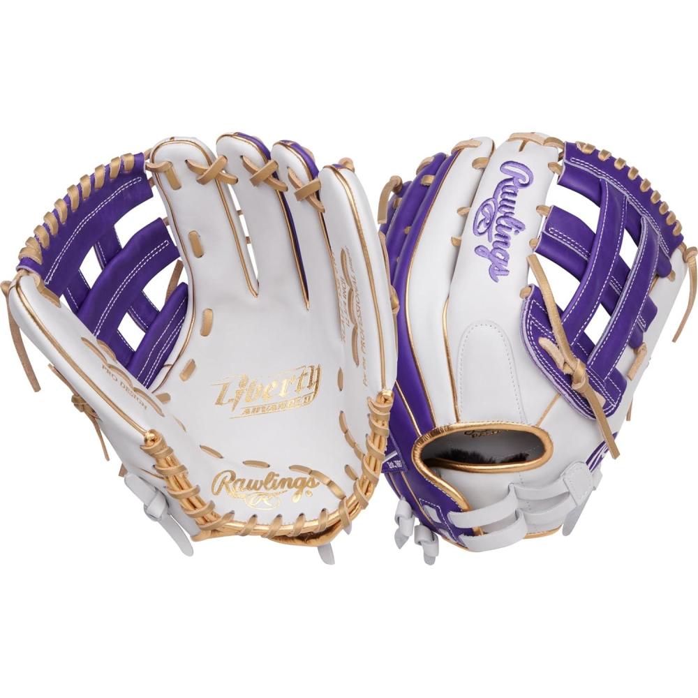 image:imageRawlings Liberty Advanced Color Series Fastpitch Softball Glove Sizes 1175 13 Multiple StylesWhite Purple Gold Pro H Web