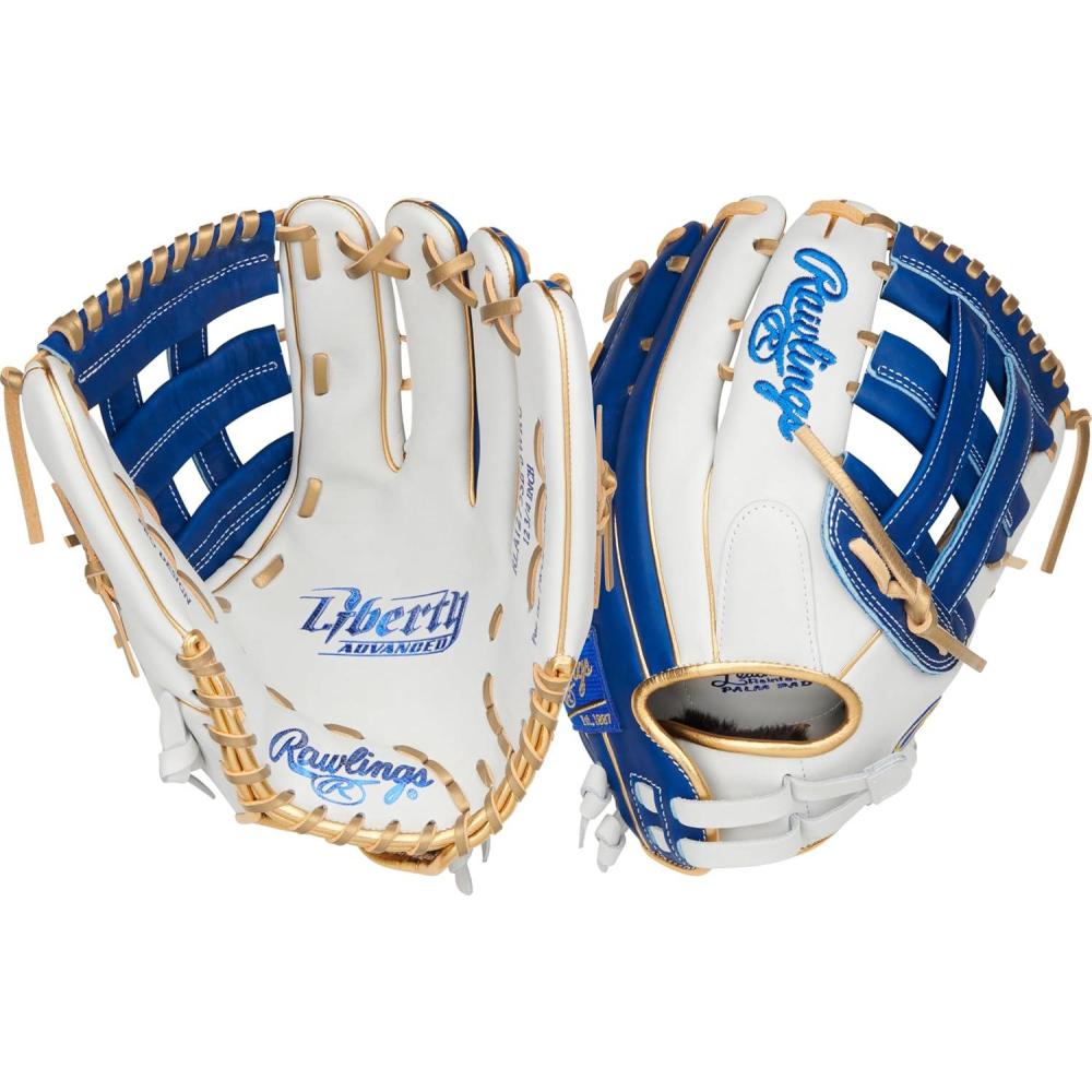 image:imageRawlings Liberty Advanced Color Series Fastpitch Softball Glove Sizes 1175 13 Multiple StylesWhite Royal Gold Pro H Web
