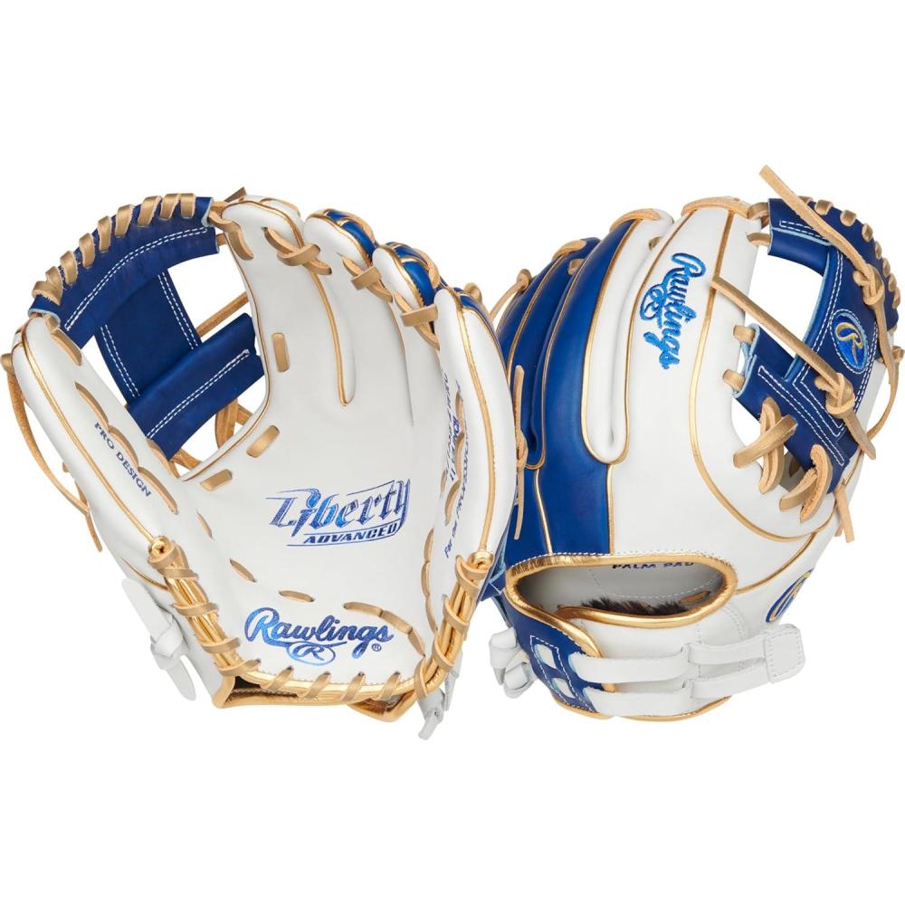 image:imageRawlings Liberty Advanced Color Series Fastpitch Softball Glove Sizes 1175 13 Multiple StylesWhite Royal Gold Pro I Web