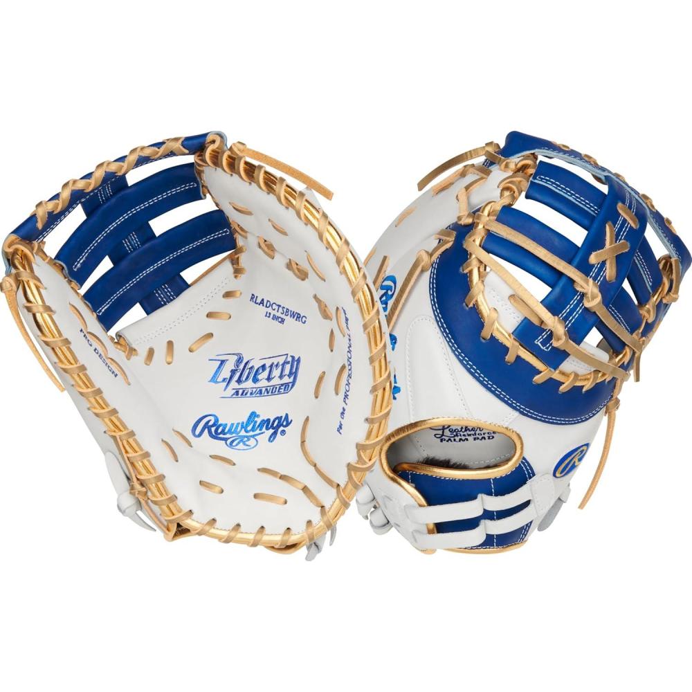image:imageRawlings Liberty Advanced Color Series Fastpitch Softball Glove Sizes 1175 13 Multiple StylesWhite Royal Gold Single Post DoubleBar Web