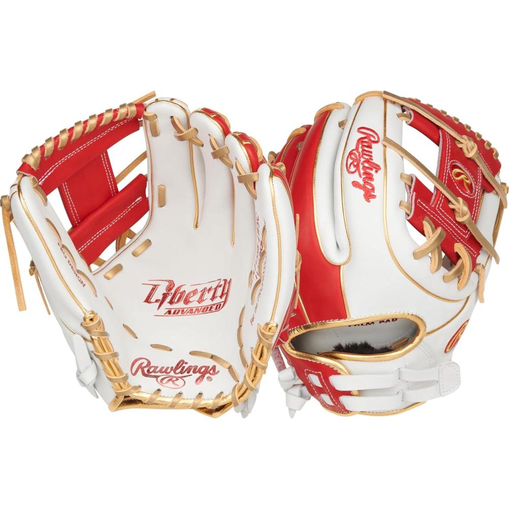 image:imageRawlings Liberty Advanced Color Series Fastpitch Softball Glove Sizes 1175 13 Multiple StylesWhite Scarlet Gold Pro I Web