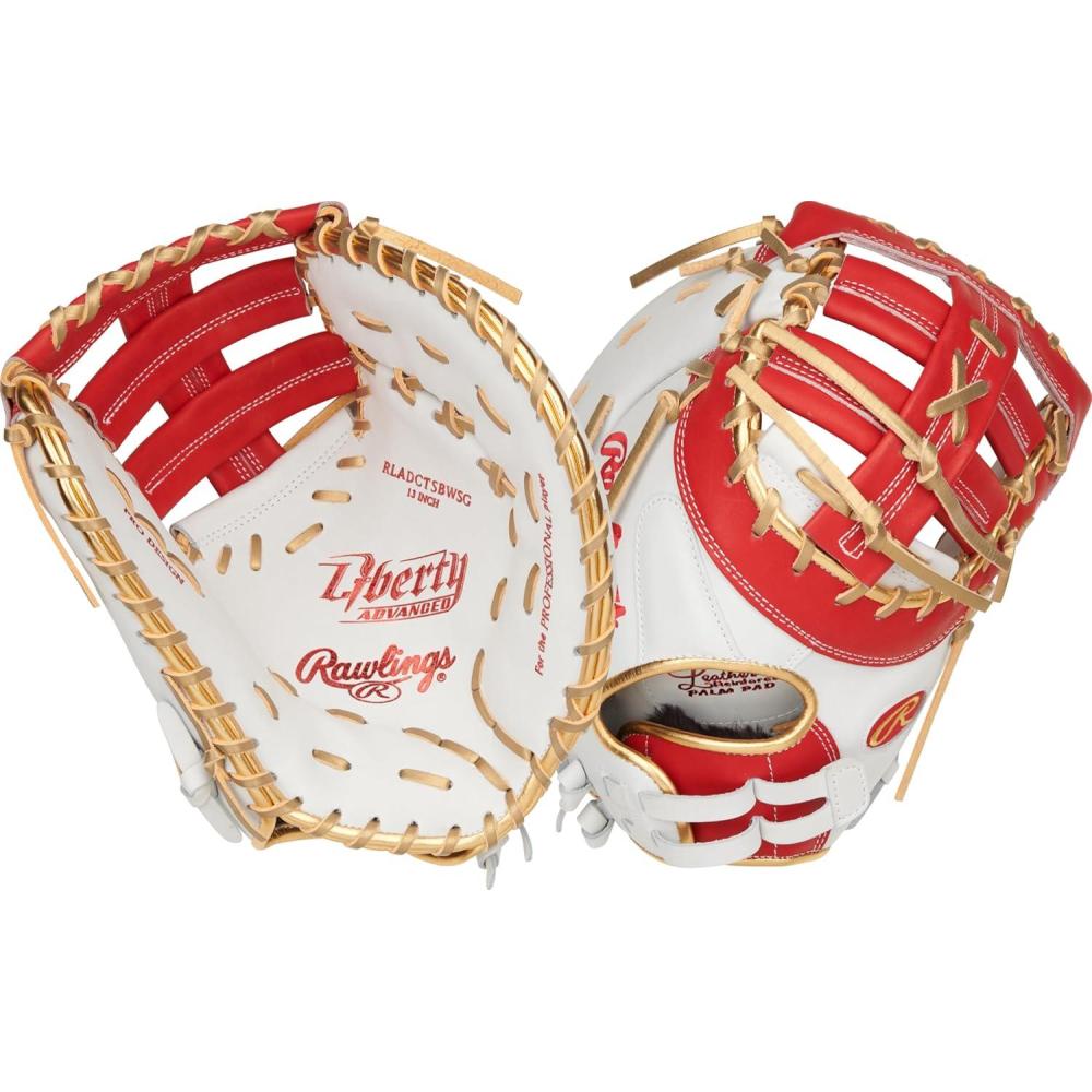 image:imageRawlings  Liberty Advanced Color Series Fastpitch Softball Glove  Sizes 1175  13  Multiple StylesWhite  Scarlet  Gold  Single Post  DoubleBar Web