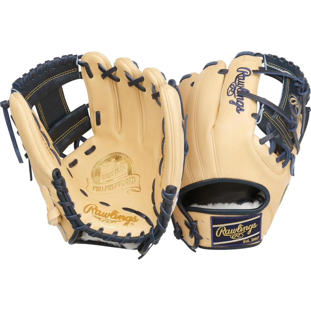 image:imageRawlings PRO Preferred Baseball Glove Sizes 115 1275 Multiple StylesVolpe Camel Navy Pro I Web