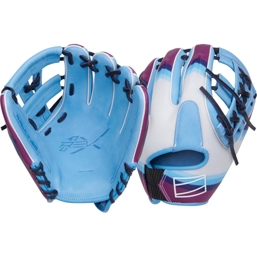 image:imageRawlings  REV1X Baseball Glove  Sizes 115  1275  Multiple StylesColumbia Blue  Navy  Split Single Post Web