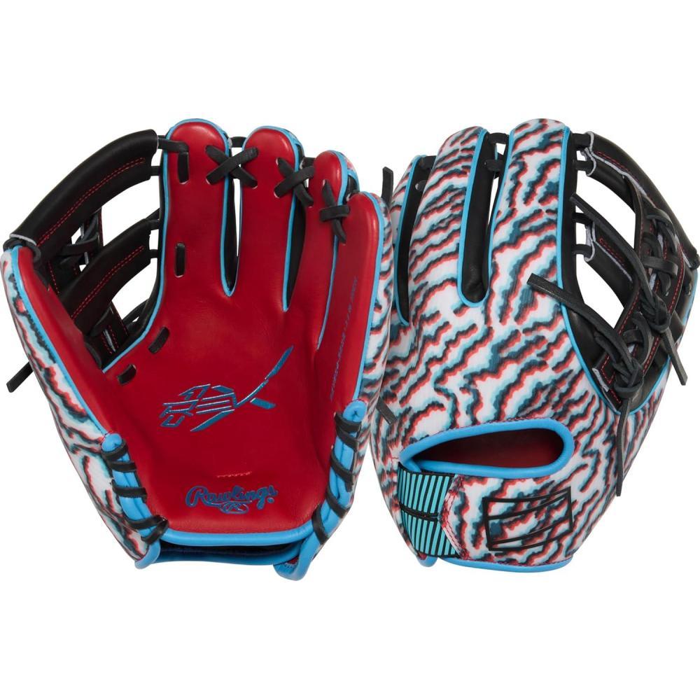 image:imageRawlings REV1X Baseball Glove Sizes 115 1275 Multiple StylesScarlet Black Split Single Post Web