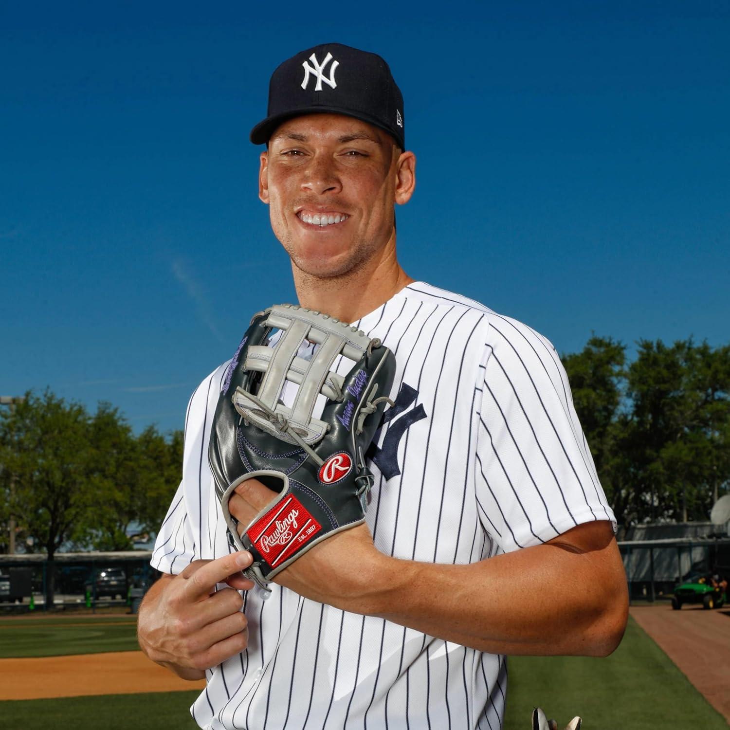 image:imageRawlings Select PRO LITE Youth Baseball Glove Pro Player Models Sizes 105 1225 Multiple StylesAaron Judge Pro H Web Grey Black