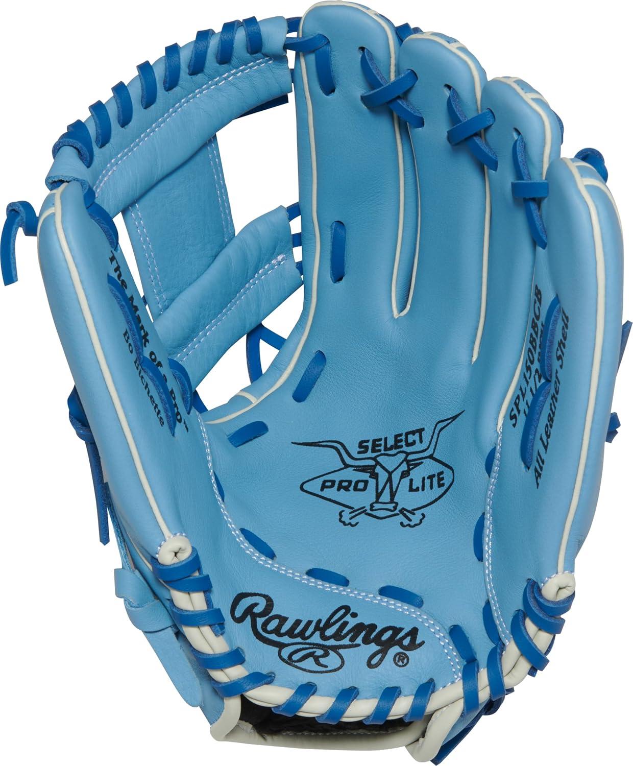 image:imageRawlings Select PRO LITE Youth Baseball Glove Pro Player Models Sizes 105 1225 Multiple StylesBo Bichette Pro I Web Columbia Blue Royal