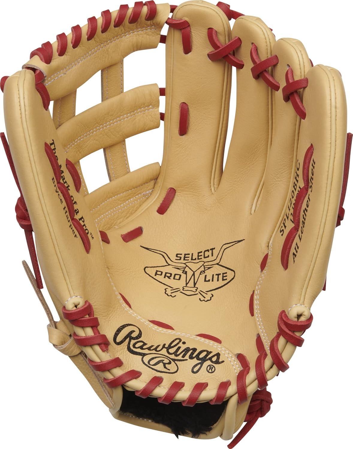 image:imageRawlings Select PRO LITE Youth Baseball Glove Pro Player Models Sizes 105 1225 Multiple StylesBryce Harper Camel Scarlet
