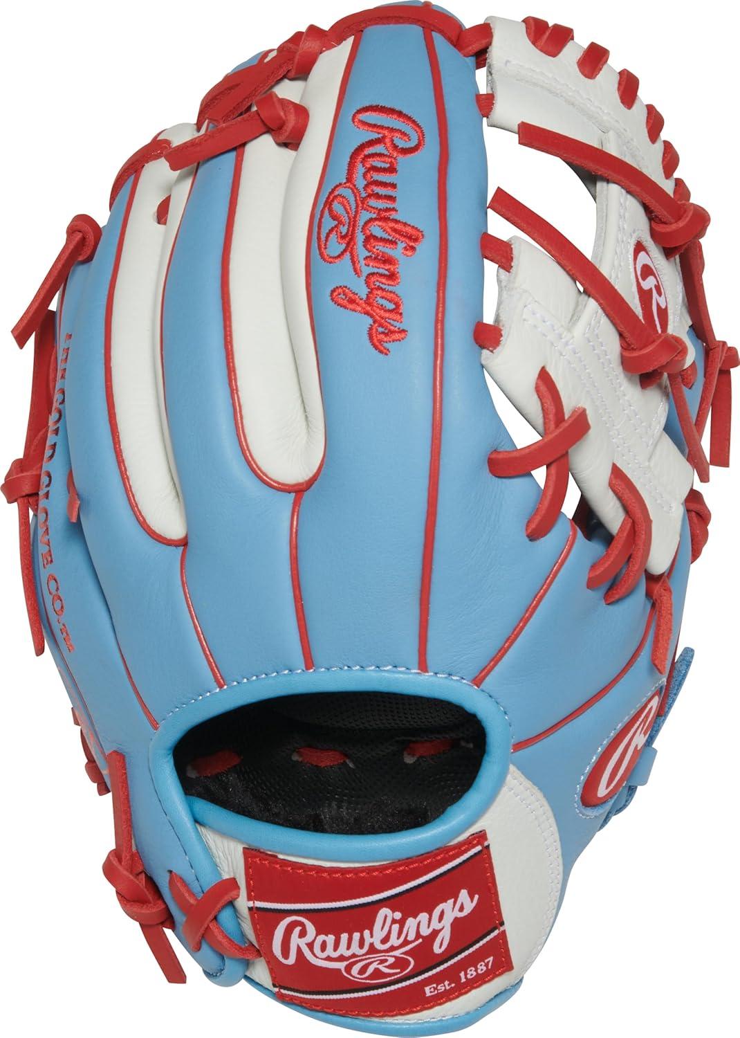 image:imageRawlings Select PRO LITE Youth Baseball Glove Pro Player Models Sizes 105 1225 Multiple StylesCarlos Correa Pro I Web Columbia Blue White