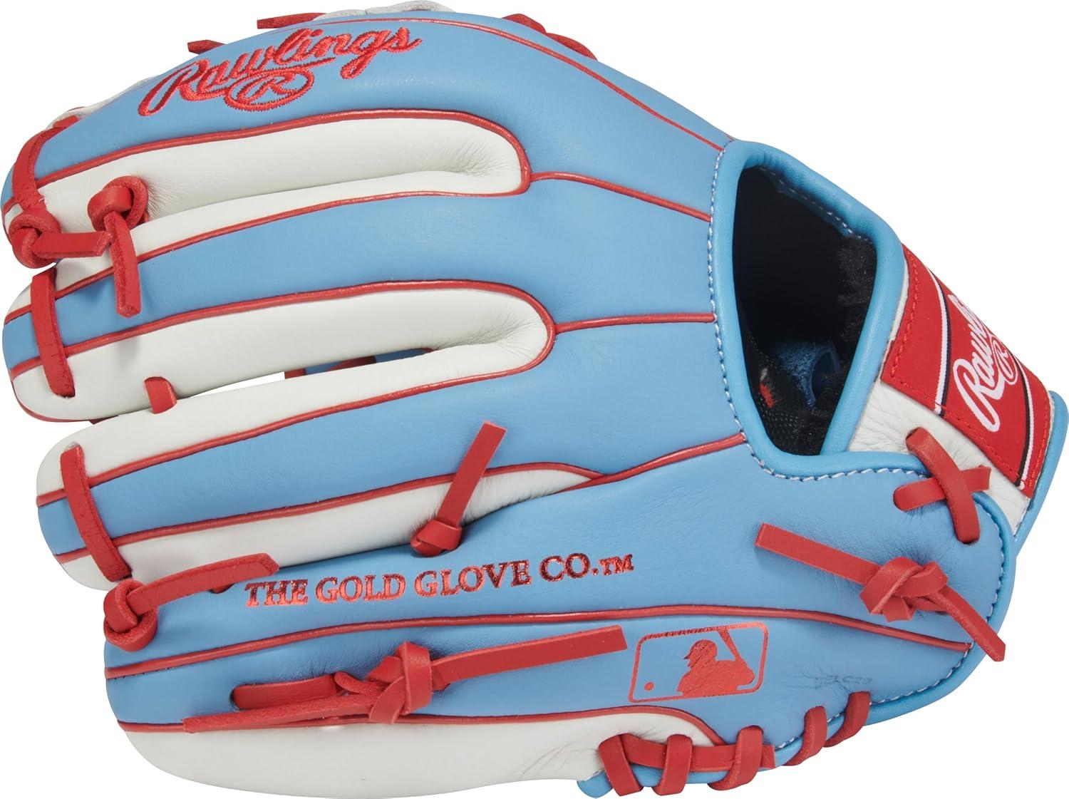 image:imageRawlings Select PRO LITE Youth Baseball Glove Pro Player Models Sizes 105 1225 Multiple StylesCarlos Correa Pro I Web Columbia Blue White