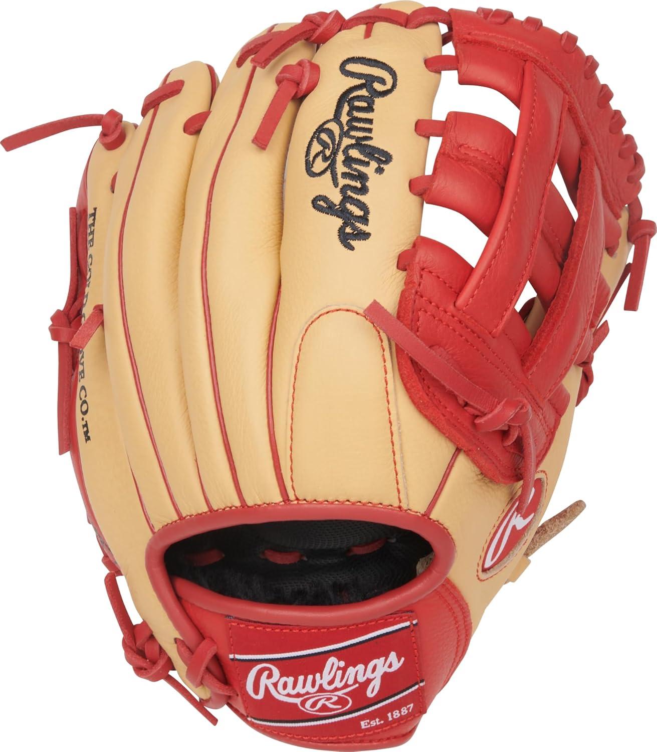 image:imageRawlings Select PRO LITE Youth Baseball Glove Pro Player Models Sizes 105 1225 Multiple StylesCorbin Carrol Pro H Web Camel Scarlet