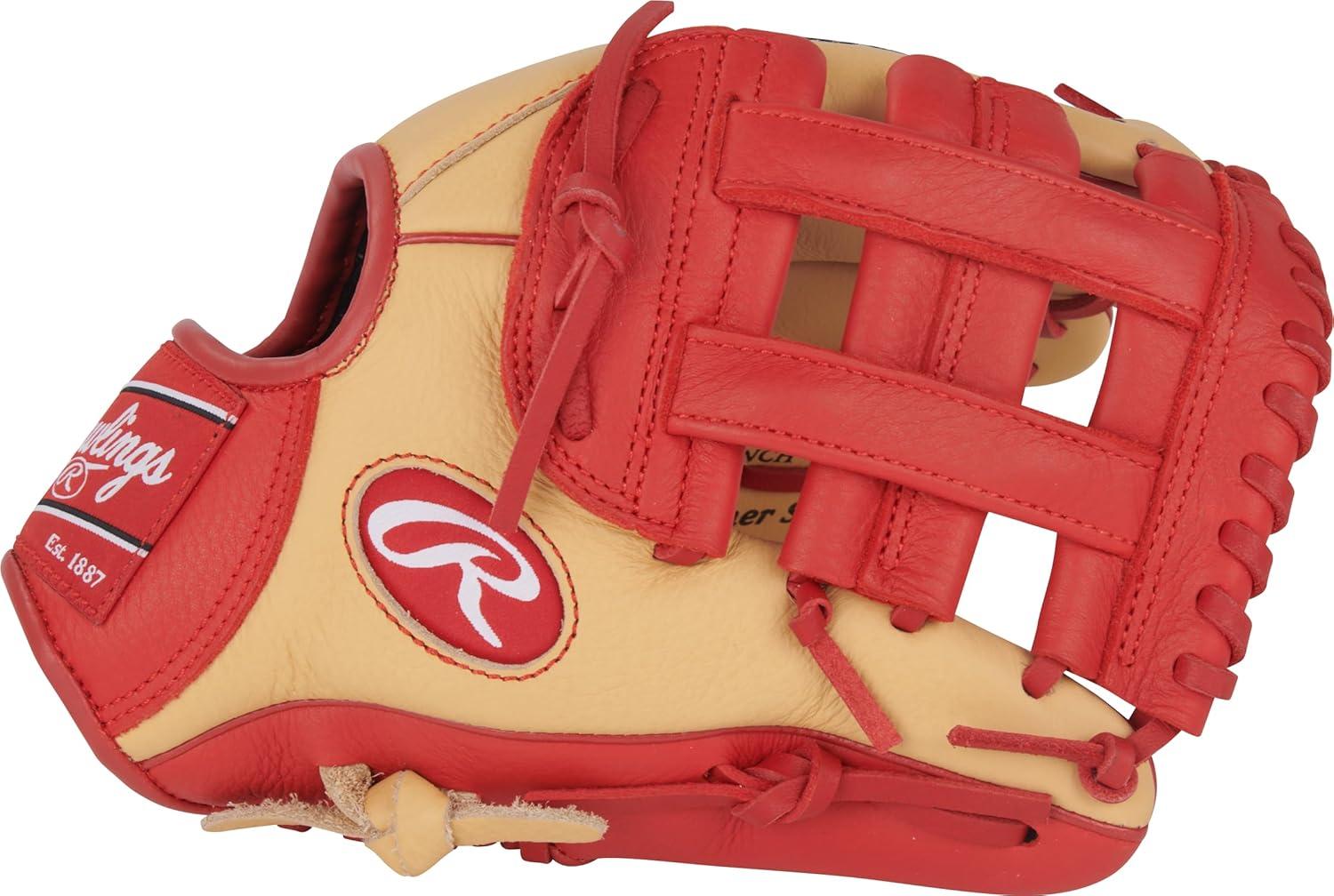 image:imageRawlings Select PRO LITE Youth Baseball Glove Pro Player Models Sizes 105 1225 Multiple StylesCorbin Carrol Pro H Web Camel Scarlet