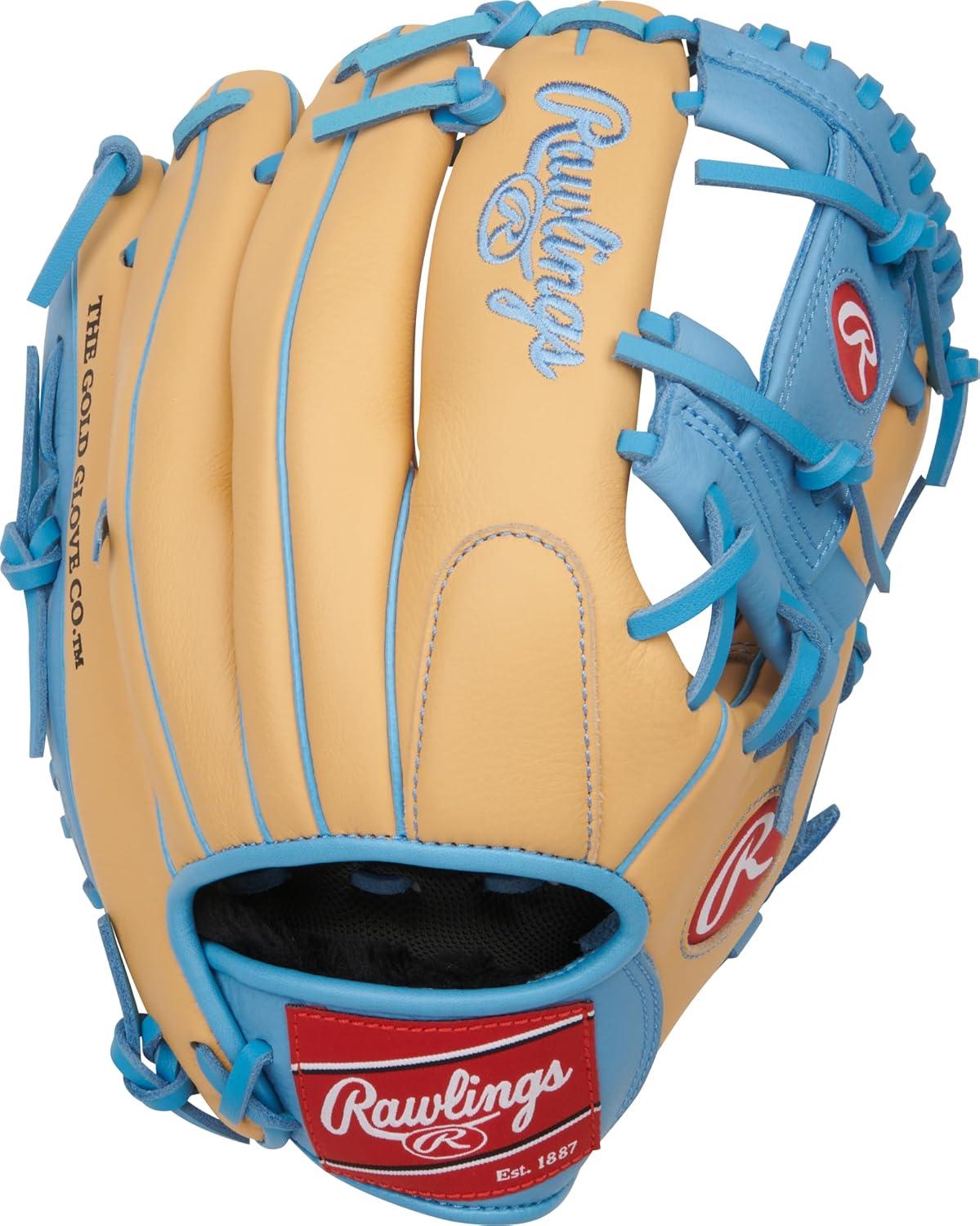 image:imageRawlings Select PRO LITE Youth Baseball Glove Pro Player Models Sizes 105 1225 Multiple StylesFrancisco Lindor Pro I Web Camel Columbia Blue