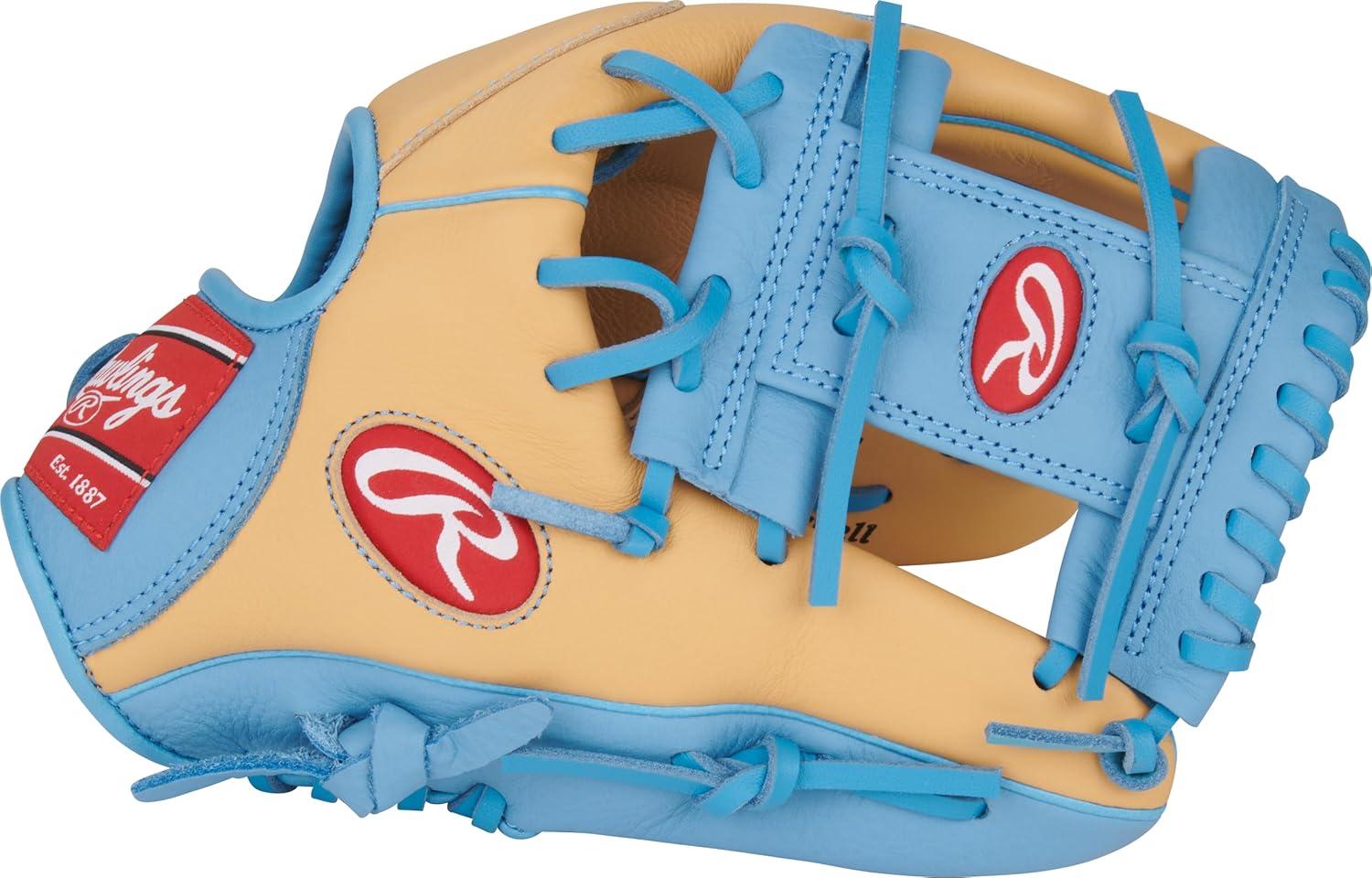 image:imageRawlings Select PRO LITE Youth Baseball Glove Pro Player Models Sizes 105 1225 Multiple StylesFrancisco Lindor Pro I Web Camel Columbia Blue