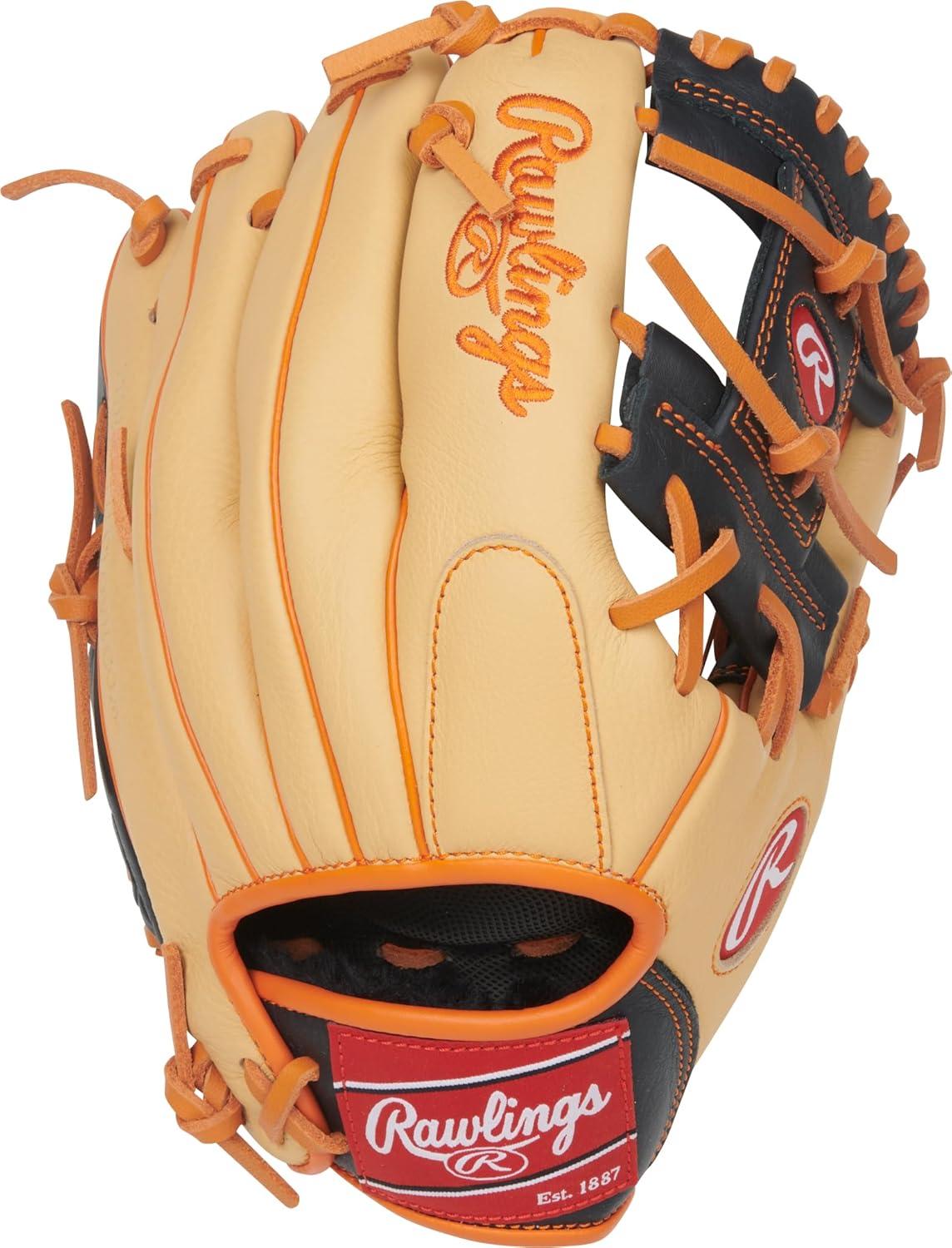 image:imageRawlings Select PRO LITE Youth Baseball Glove Pro Player Models Sizes 105 1225 Multiple StylesJackson Holiday Pro I Web Camel Black ORANGE