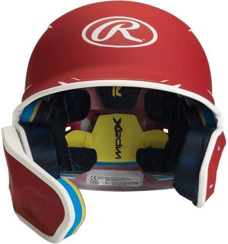 image:imageRawlings MACH Adjust Baseball Batting Helmet Adjustable Face Guard Matte Two Tone JR amp SR Sizes Multiple Colors