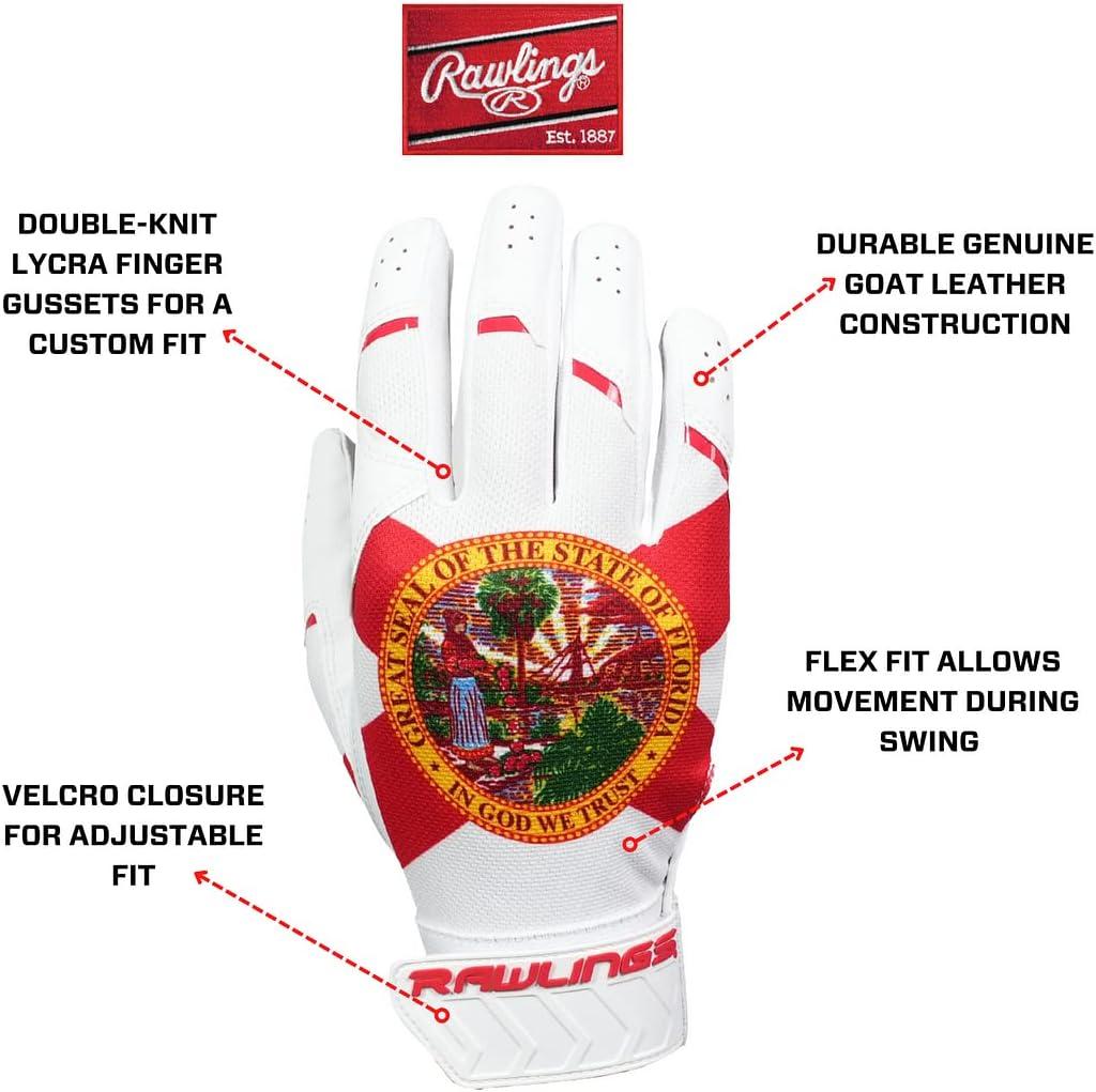 image:imageRawlings 5150 Flag Country Batting Gloves Limited Edition Florida Youth Large
